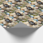 Shih Tzu Hond met Paaseieren Vakantie Cadeaupapier (Hoek)