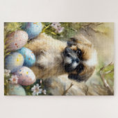 Shih Tzu Hond met Paaseieren Vakantie Legpuzzel (Horizontaal)