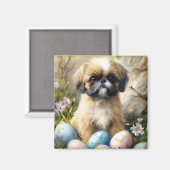 Shih Tzu Hond met Paaseieren Vakantie Magneet (Voorkant / Achterkant)