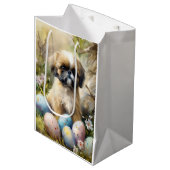 Shih Tzu Hond met Paaseieren Vakantie Medium Cadeauzakje (Voorkant Gekanteld)