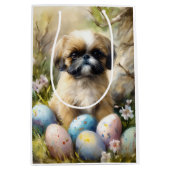 Shih Tzu Hond met Paaseieren Vakantie Medium Cadeauzakje (Voorkant)