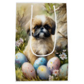 Shih Tzu Hond met Paaseieren Vakantie Medium Cadeauzakje (Achterkant)