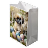 Shih Tzu Hond met Paaseieren Vakantie Medium Cadeauzakje (Achterkant Gekanteld)