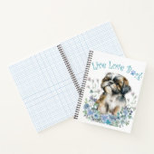 Shih Tzu Hond Moeder Bloemstuk Notitieboek (Binnen)