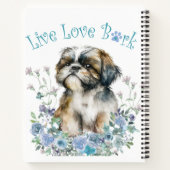 Shih Tzu Hond Moeder Bloemstuk Notitieboek (Achterkant)