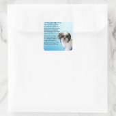 Shih Tzu Hond - Nan Gedicht Vierkante Sticker (Tas)
