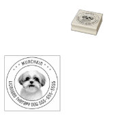 Shih Tzu Hond Pet Foto Rond Rubberstempel (Gestempeld)