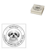 Shih Tzu Hond Pet Foto Rond Rubberstempel (Gestempeld)