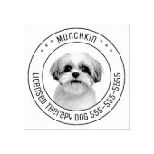Shih Tzu Hond Pet Foto Rond Rubberstempel (Afrduk)