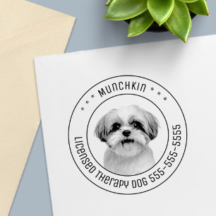 Shih Tzu Hond Pet Foto Rond Zelfinktende Stempel