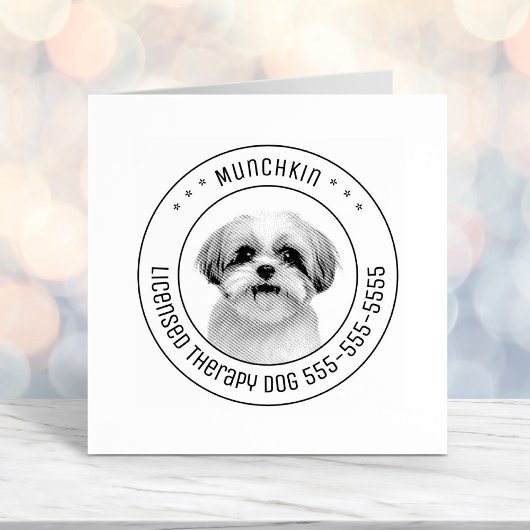 Shih Tzu Hond Pet Foto Rond Zelfinktende Stempel