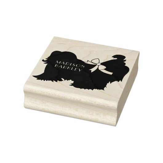Shih-Tzu Hond Pup Lang Haar Rubberstempel (Stempel)