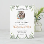 Shih Tzu-hond puppy groen boho baby shower Kaart (Staand voorkant)