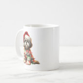 Shih Tzu Hond Puppy Kerstmis Koffiemok (Voorkant links)