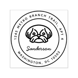 Shih Tzu hond retour adres stempel zelf-inkt