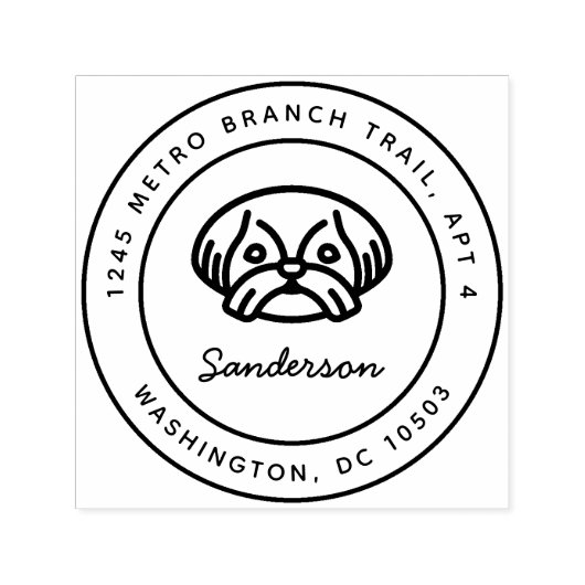 Shih Tzu hond retour adres stempel zelf-inkt (Design)