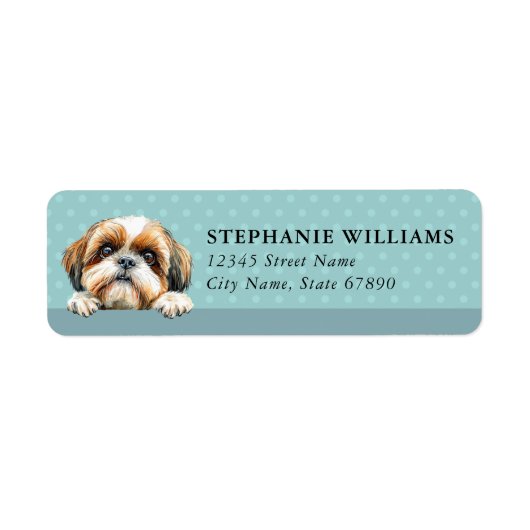 Shih Tzu-hond retouradreslabels Etiket (Voorkant)