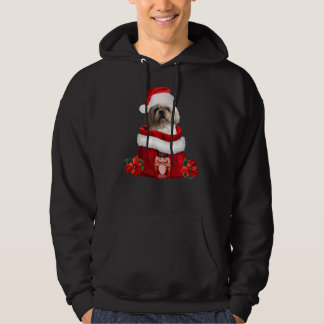 Shih Tzu Hond Santa Claus Poinsetta Notenkraker Ta Hoodie