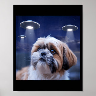 Shih tzu hond shihtzu hond alien ufos shitzhu grap poster