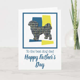 Shih Tzu-hond Silhouette Driekleur Vaderdag Kaart