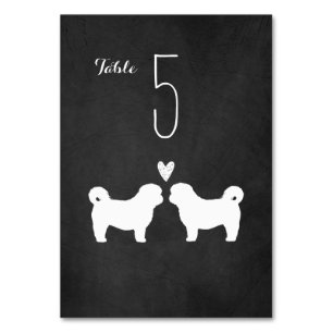 Shih Tzu Hond Silhouetten bruiloft receptie Kaart