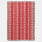 Shih Tzu Hond Silhouetten Kerstpatroon Rood Deken (Voorkant Verticaal)