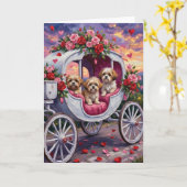 Shih Tzu Hond Valentijnsdag Kaart (Gele Bloem)