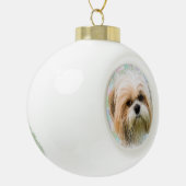 Shih Tzu hond Water Kleur Schilderen Kunst Keramische Bal Ornament (Links)