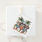 Shih Tzu Honden met Hawaiiaanse Shirten Bedankjes Labels (In situ)