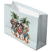 Shih Tzu Honden met Hawaiiaanse Shirten Groot Cadeauzakje (Voorkant Gekanteld)