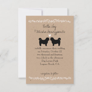 Shih Tzu-honden Silhouetten Trouw Uitnodiging