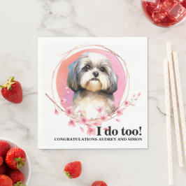 Shih Tzu-honden trouw servetten met foto