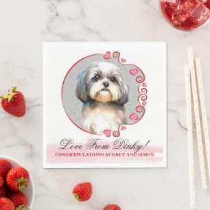 Shih Tzu-honden trouw servetten met foto