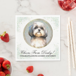 Shih Tzu-honden trouw servetten met honden foto