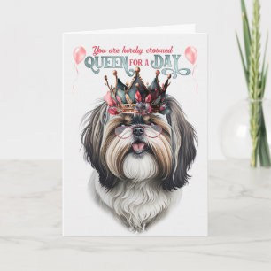 Shih Tzu-hondendame voor een dag Grappige verjaard Kaart