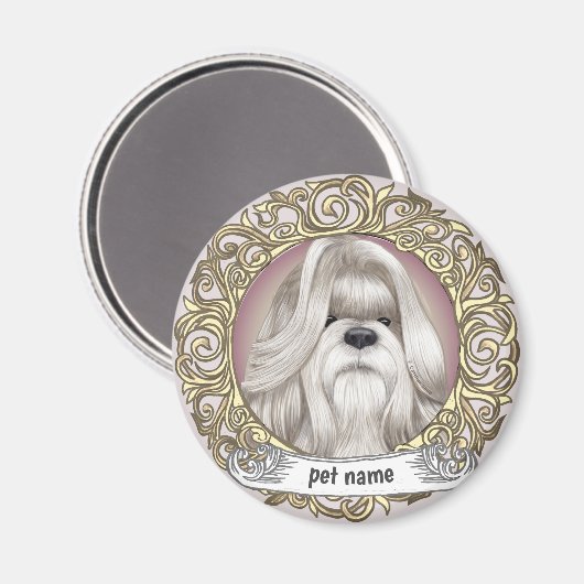 Shih Tzu Hondenliefhebber aangepaste magneet (Voorkant / Achterkant)