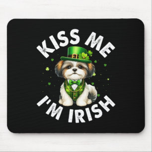 Shih Tzu Hondenliefhebbers Kiss Me I'm Irish Funny Muismat