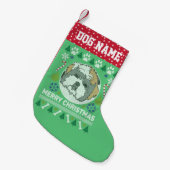 Shih Tzu Hondenras Ugly KerstSweater Kleine Kerstsok (Voorkant (Hangend))