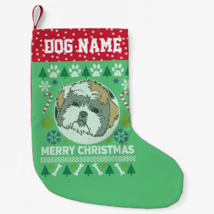 Shih Tzu Hondenras Ugly KerstSweater Kleine Kerstsok