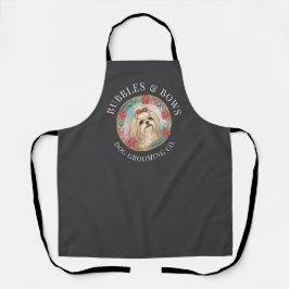 Shih Tzu Hondenverzorgings Schort | Deluxe Antraci