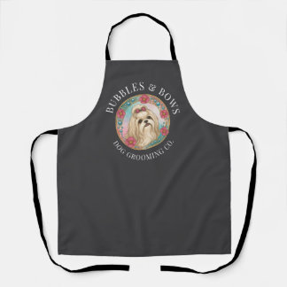 Shih Tzu Hondenverzorgings Schort | Deluxe Antraci