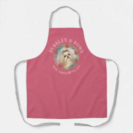Shih Tzu Hondenverzorgings Schort | Deluxe Roze
