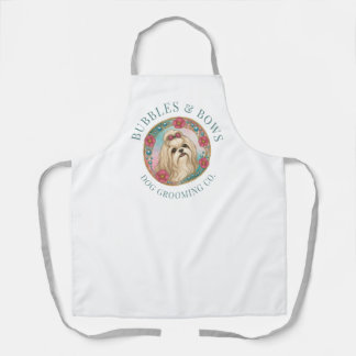 Shih Tzu Hondenverzorgings Schort | Deluxe Wit