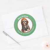 Shih Tzu Hondenwinterjas en Pet Kerst Ronde Sticker (Envelop)