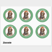 Shih Tzu Hondenwinterjas en Pet Kerst Ronde Sticker (Vel)