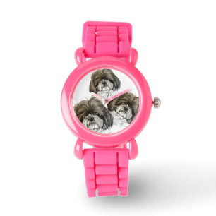 Shih Tzu Horloge met origineel kunstwerk