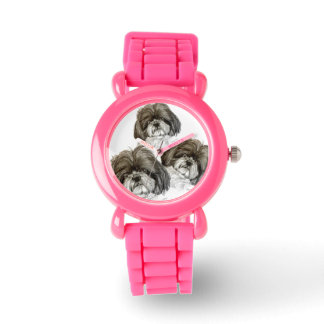 Shih Tzu Horloge met origineel kunstwerk