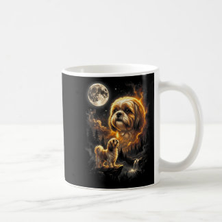 Shih Tzu Howling to The Moon Retro Vintage 90s Koffiemok