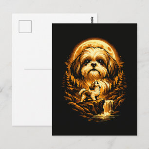 Shih Tzu Huilt naar de Maan Grappige Hond Briefkaart