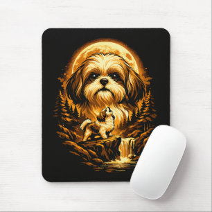 Shih Tzu Huilt naar de Maan Grappige Hond Muismat